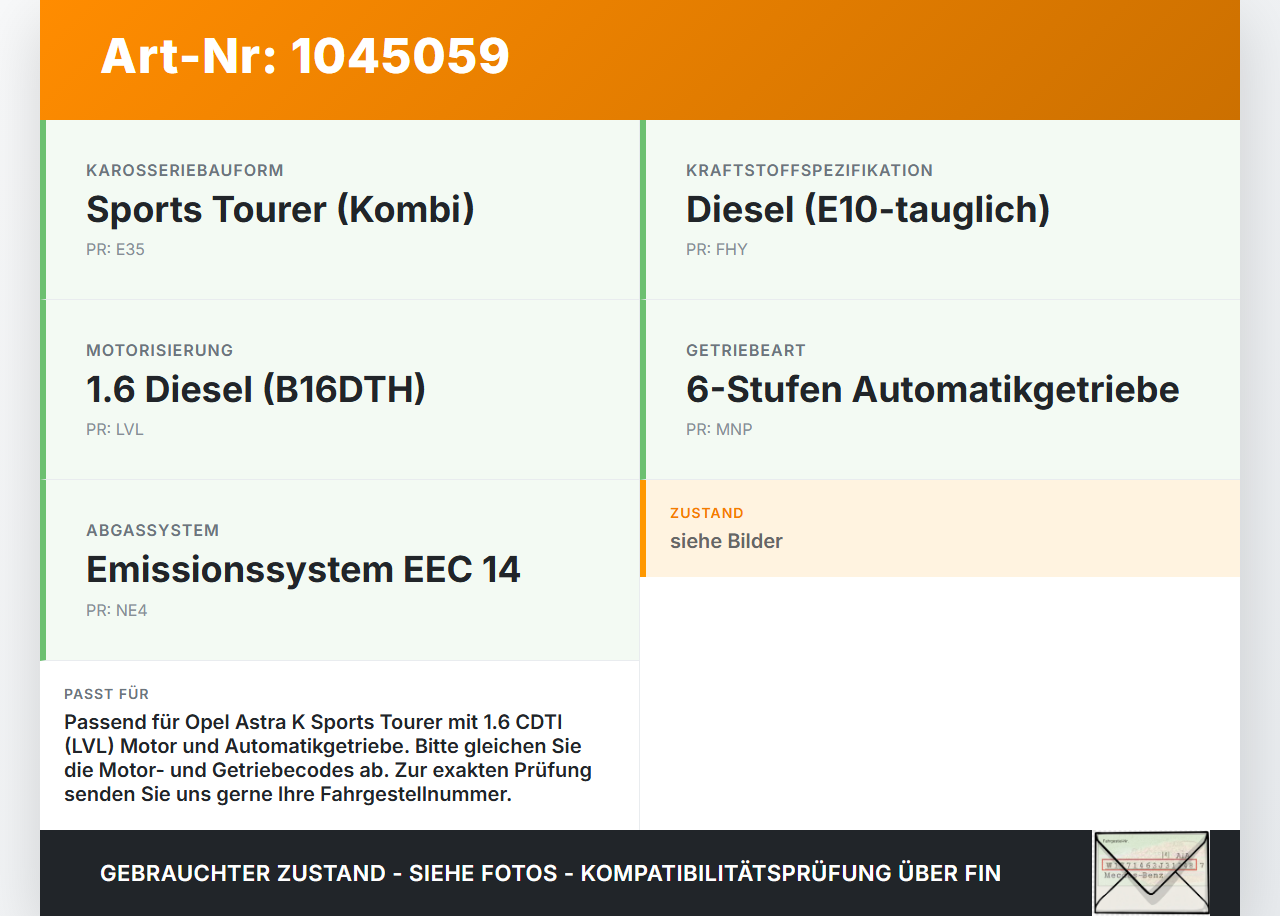 Opel Astra K B16 15-19 CDTI 1,6 81KW Hosenrohr Vorderrohr Abgasrohr Flexrohr Opel Astra K B16 15-19 07.06.2017... Vorschau 3