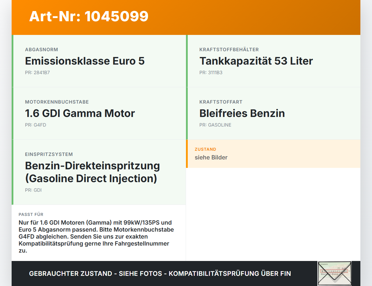 Kia Ceed JD 12-15 1,6 99KW Einspritzpumpe Hochdruckpumpe Benzinpumpe Kia Ceed JD 12-15 03.05.2013 35320-2B140... Vorschau 3