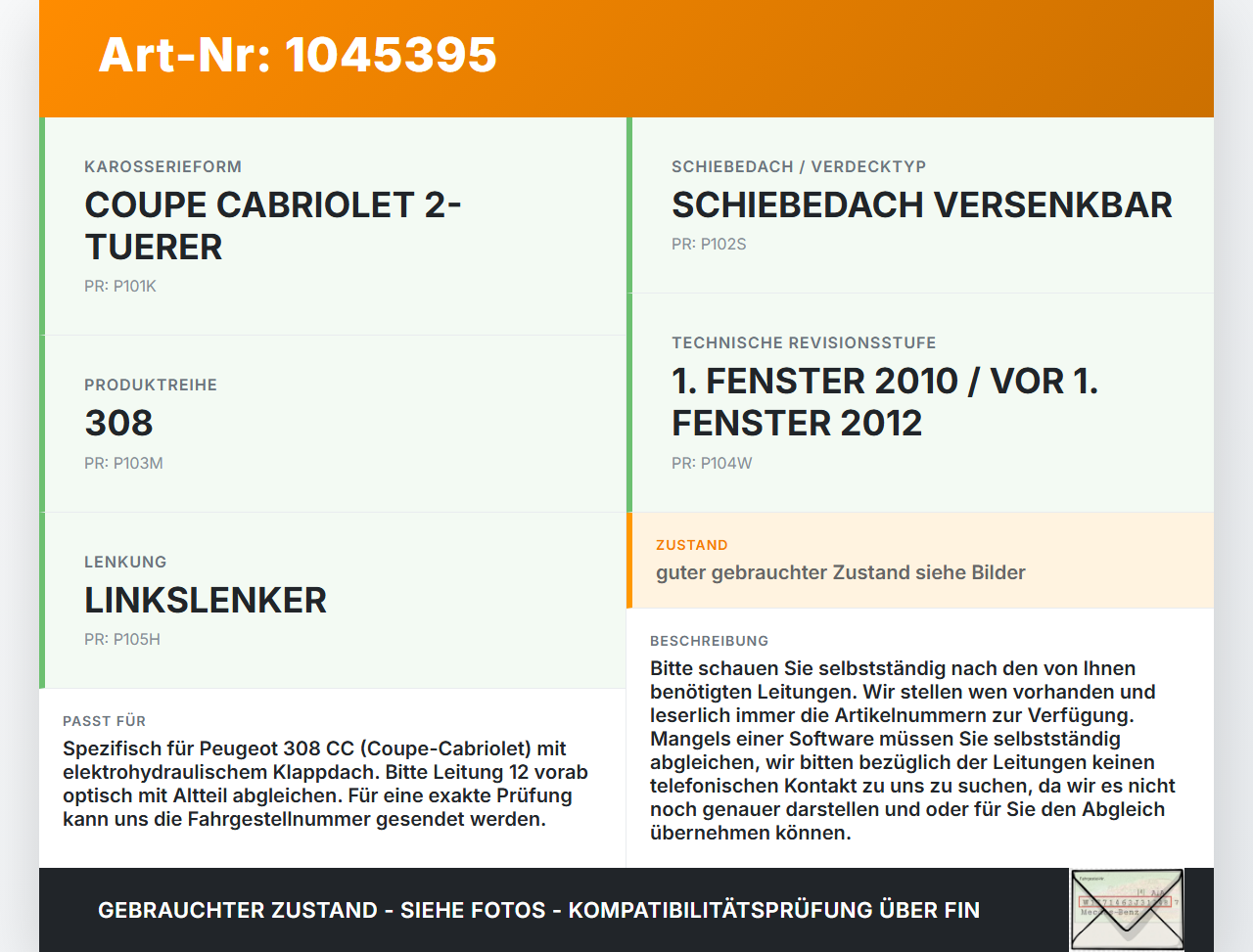 Peugeot 308 I CC 11-15 Cabrio Hydraulik Schlauch Leitung 12 für Verdeck Peugeot 308 I CC 11-15 20.04.2012 gebraucht Vorschau 3