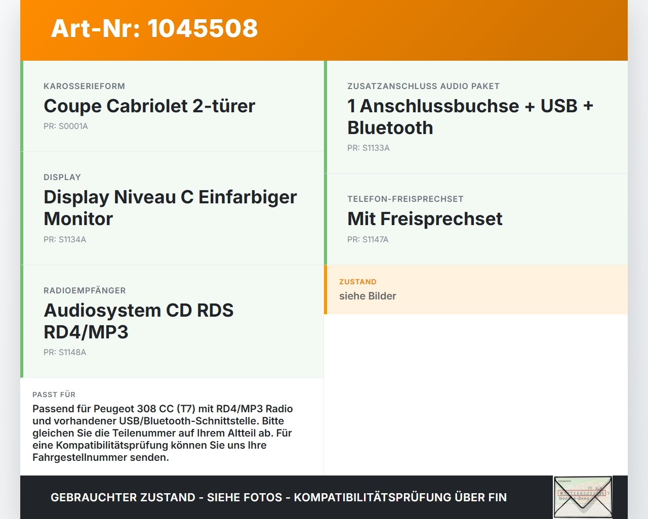Peugeot 308 I CC 11-15 Steuergerät ECU Modul Bluetooth Interface SG Peugeot 308 I CC 11-15 20.04.2012 9675359580... Vorschau 3