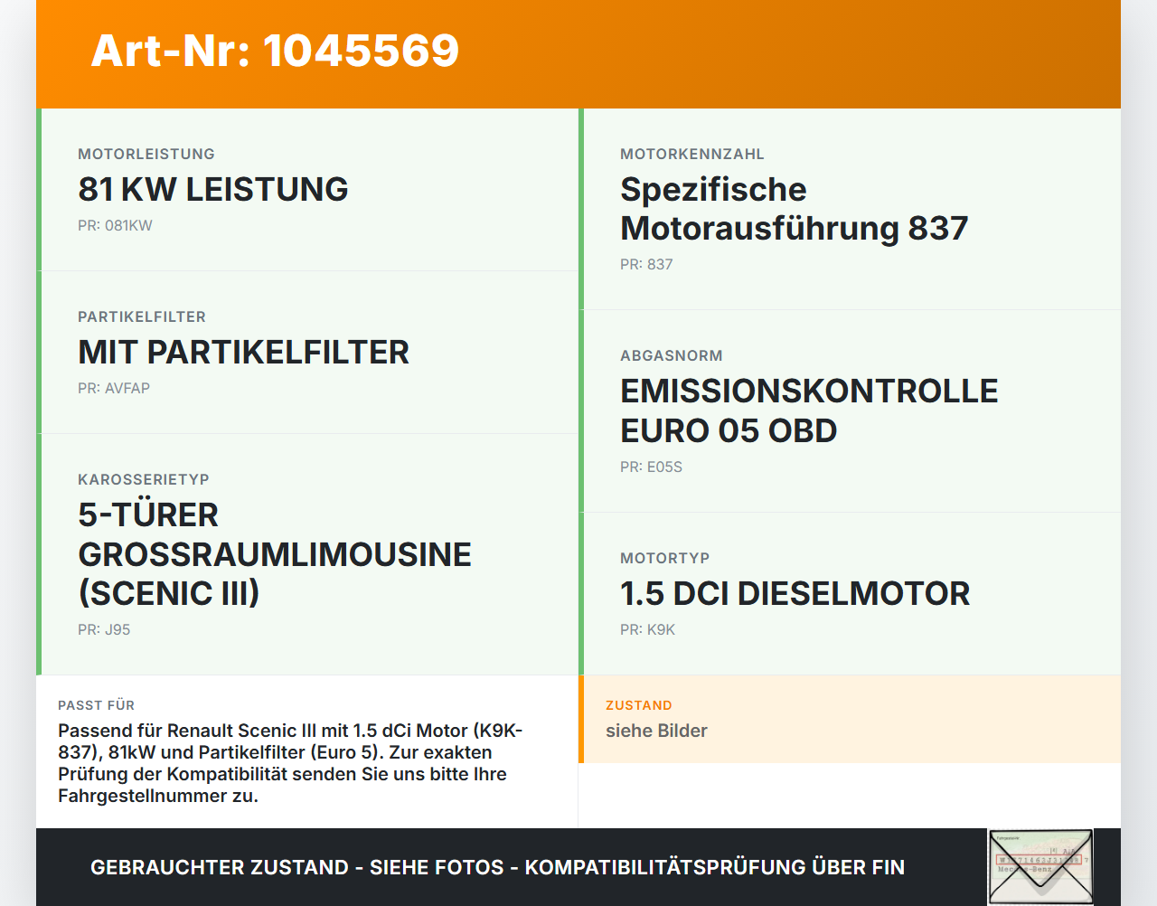 Renault Scenic III JZ 09-12 dCi 1,5 81KW Luftdruck MAP Sensor Abgasdruck Renault Scenic III JZ 09-12 30.08.2011... Vorschau 3