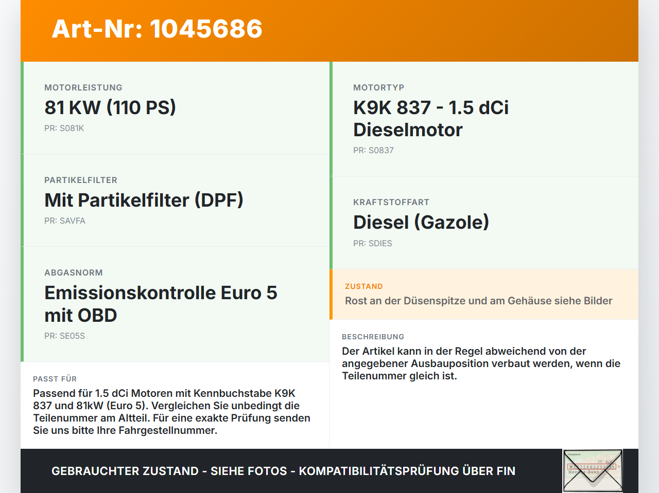 Renault Scenic III JZ 09-12 dCi 1,5 81KW Injektor Einspritzdüse Zyl.3 Renault Scenic III JZ 09-12 30.08.2011... Vorschau 3
