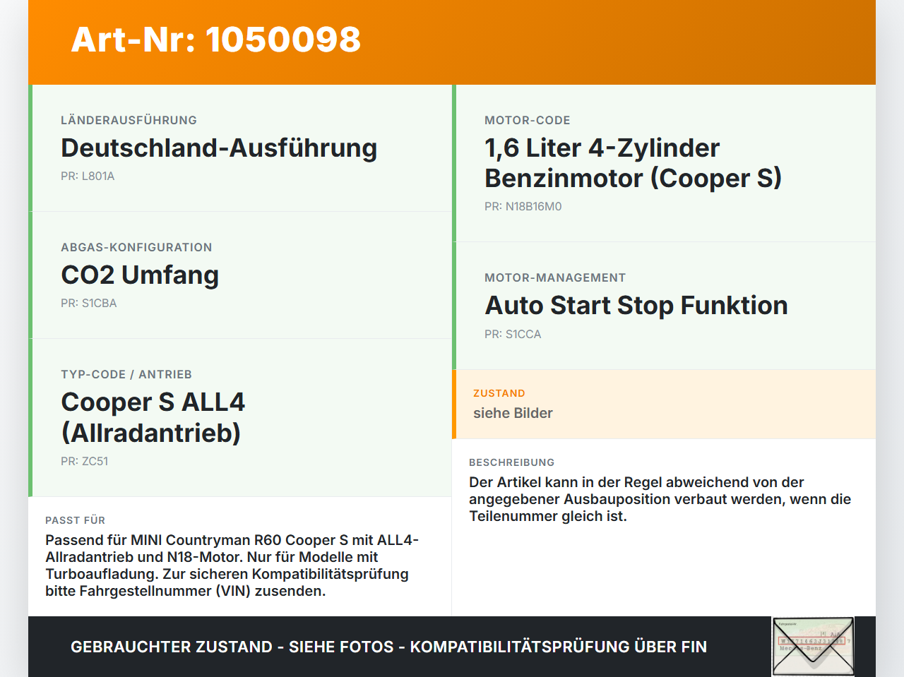 MINI Cooper S All4 R60 14-16 1,6 140KW Ansaugrohr Ladeluftschlauch Luftschlauch MINI Cooper S All4 R60 14-16... Vorschau 3
