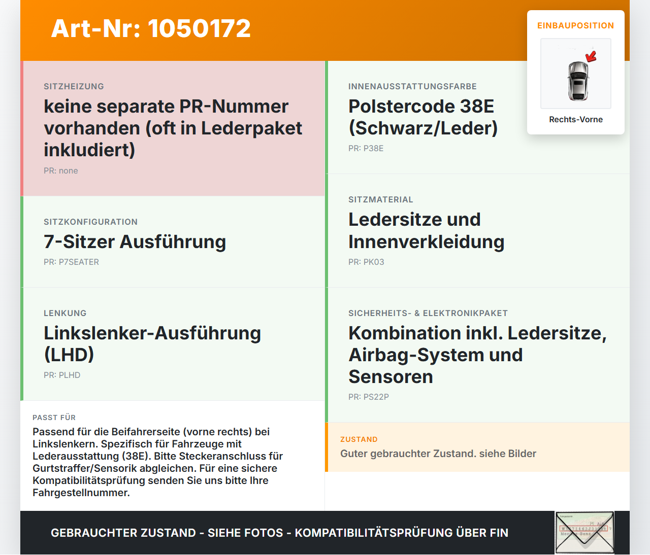 Mitsubishi Outlander III 15-18 Gurtschloss Rechts Vorne Mitsubishi Outlander III 15-18 25.10.2012 7000D551XA gebraucht Vorschau 3
