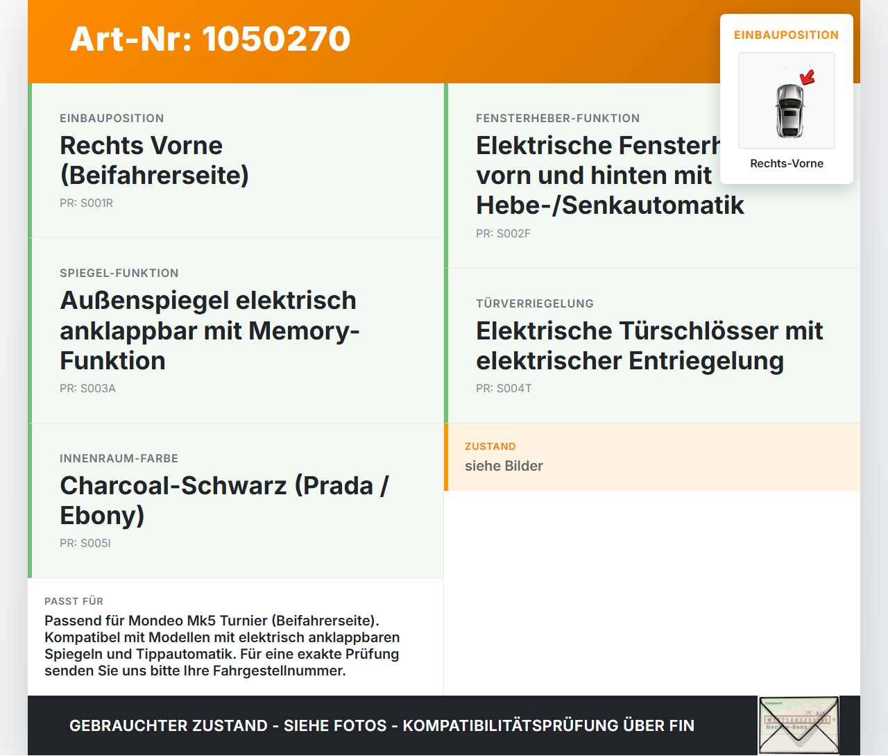 Ford Mondeo 5 V CF 14-19 Kombi Fensterheberschalter Schalter Rechts Vorne Ford Mondeo 5 V CF 14-19 09.12.2015... Vorschau 3