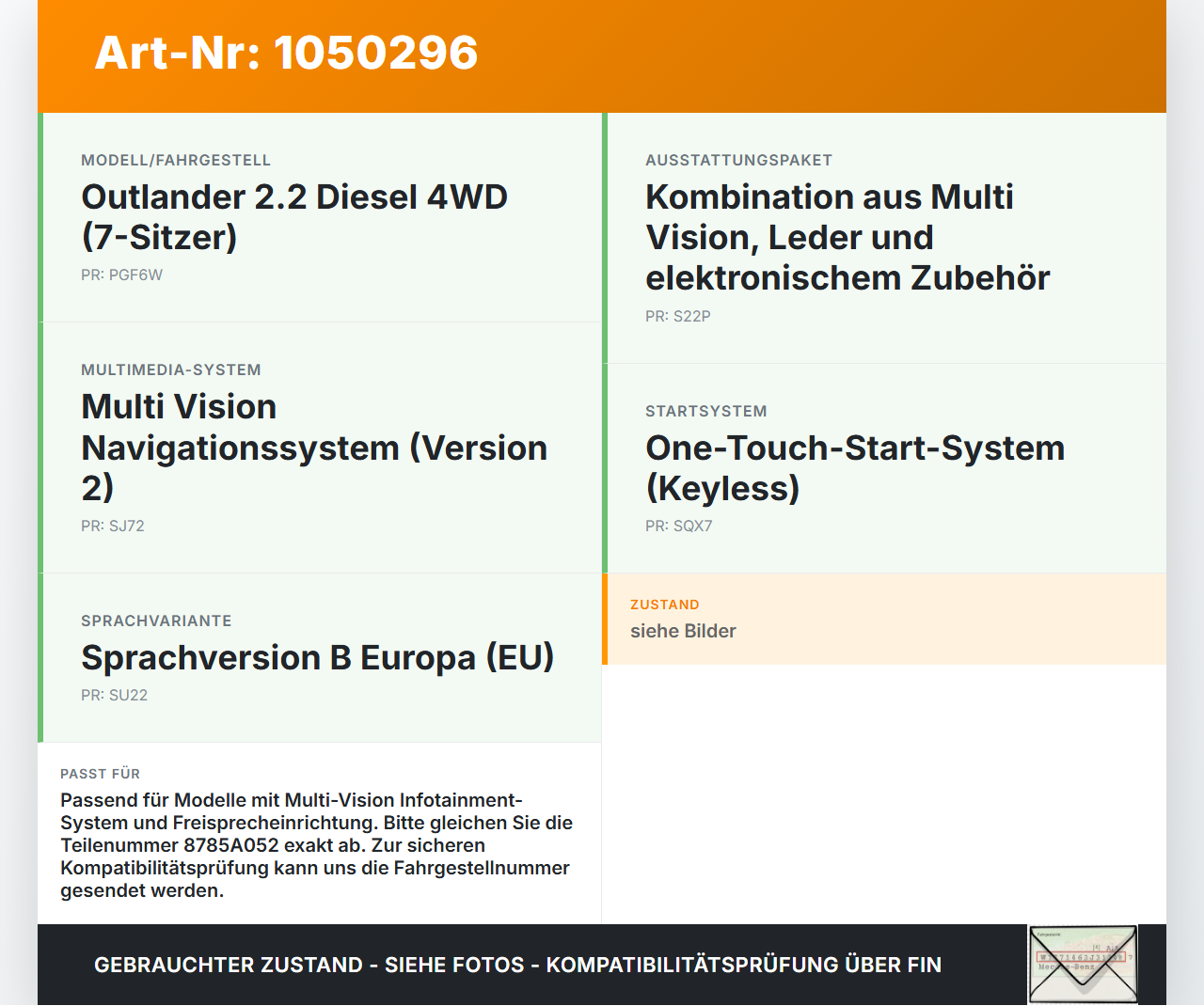 Mitsubishi Outlander III 15-18 SG Steuergerät für Bluetooth Interface Mitsubishi Outlander III 15-18 25.10.2012... Vorschau 3