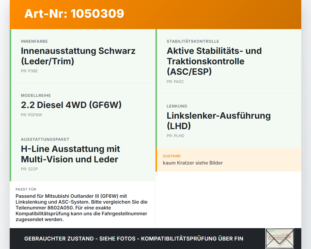 Mitsubishi Outlander III 15-18 Schalter ESP Off Mitsubishi Outlander III 15-18 25.10.2012 8602A050 gebraucht Vorschau 3