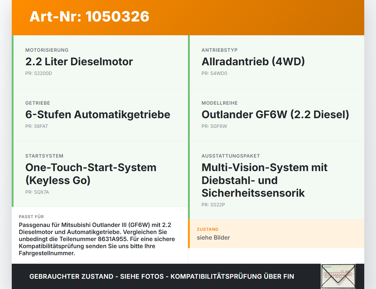 Mitsubishi Outlander III 15-18 Steuergerät ECU Modul Mitsubishi Outlander III 15-18 25.10.2012 8631A955 X4T72471... Vorschau 3