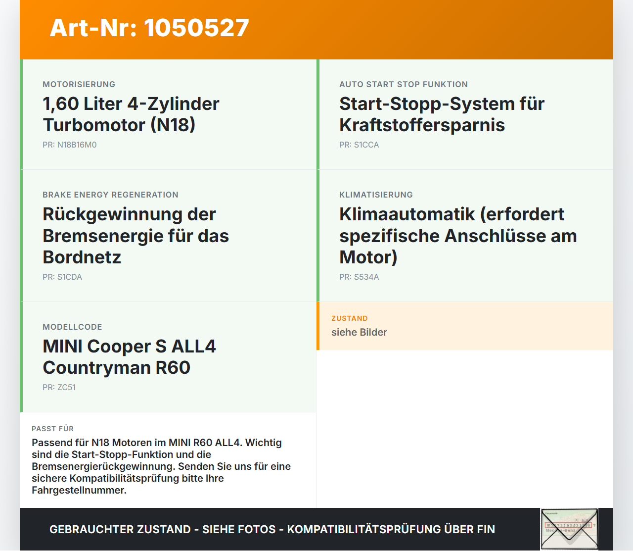 MINI Cooper S All4 R60 14-16 1,6 140KW Kabelbaum Motorkabelbaum Leitungssatz für Motor MINI Cooper S All4 R60 14-16... Vorschau 3