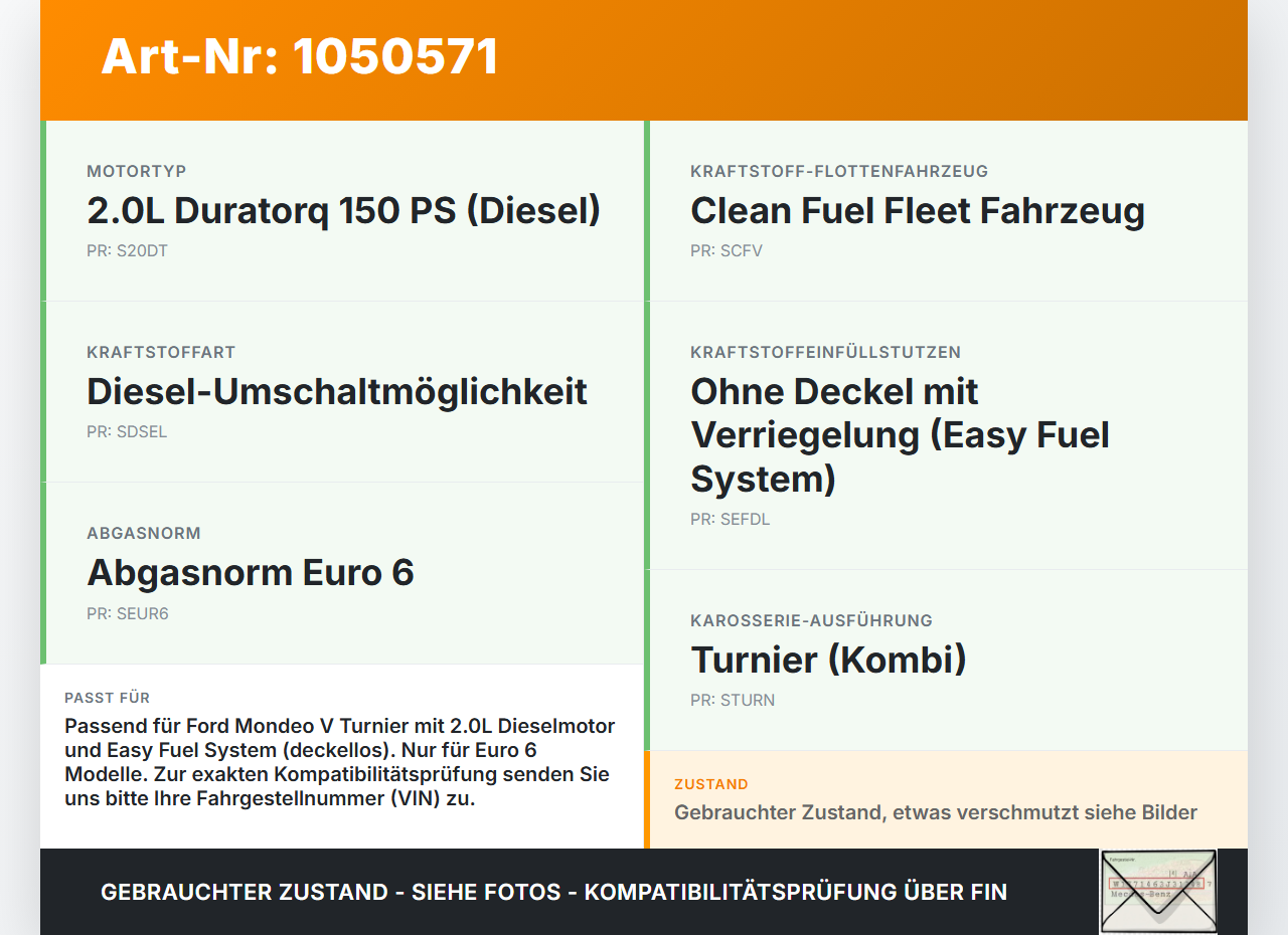 Ford Mondeo 5 V CF 14-19 2,0 110KW Tankstutzen Einfüllstutzen Diesel Easy Fuel Ford Mondeo 5 V CF 14-19 09.12.2015... Vorschau 3
