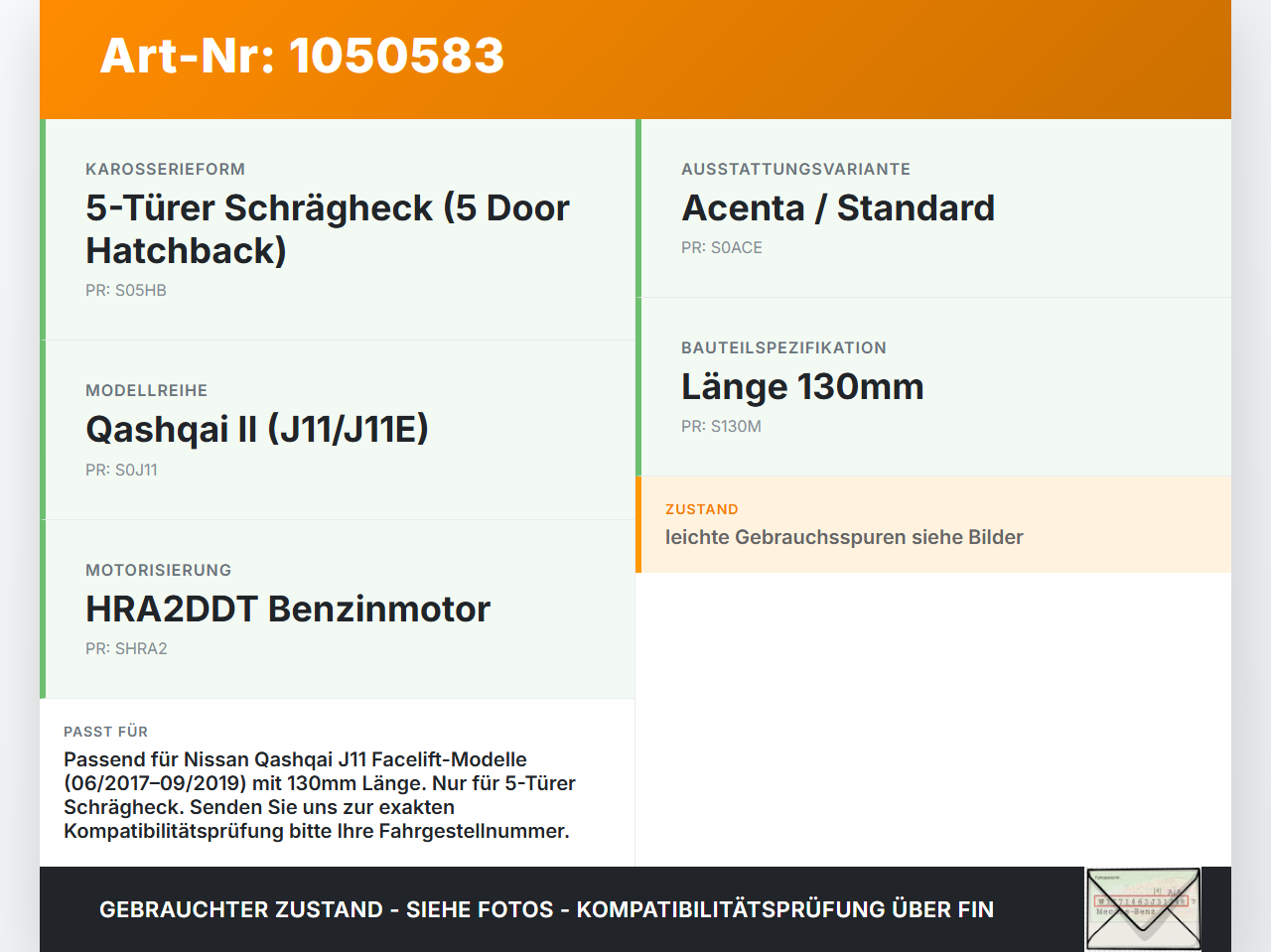Nissan Qashqai II J11 17-21 Abschleppöse Abschlepphaken Nissan Qashqai II J11 17-21 01.06.2017 511124EA0A gebraucht Vorschau 3
