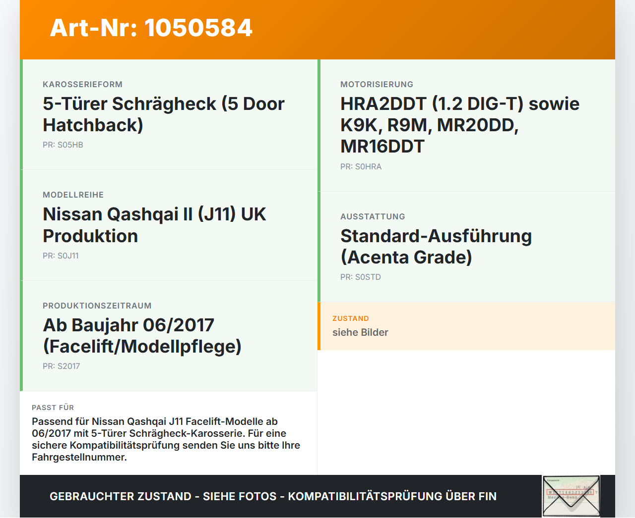Nissan Qashqai II J11 17-21 Abschleppöse Abschlepphaken Nissan Qashqai II J11 17-21 01.06.2017 511124EA0A gebraucht Vorschau 3