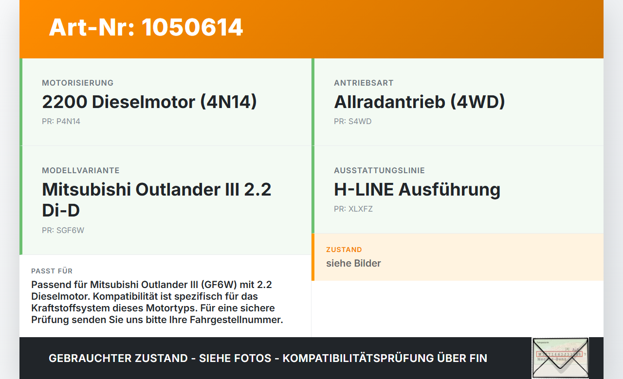 Mitsubishi Outlander III 15-18 2,2d 110KW Hochdruck Leitung Kraftstoffleitung Mitsubishi Outlander III 15-18... Vorschau 3
