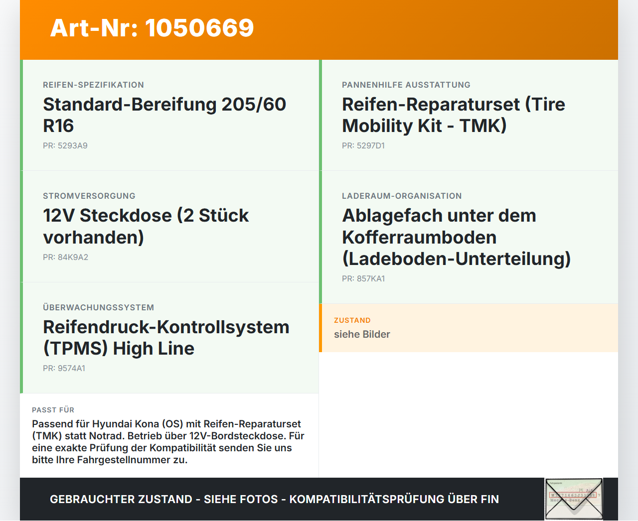 Hyundai Kona OS 17-20 Reifenfüllkompressor Pannenset 12V 180W Hyundai Kona OS 17-20 03.08.2018 52933D4000... Vorschau 3