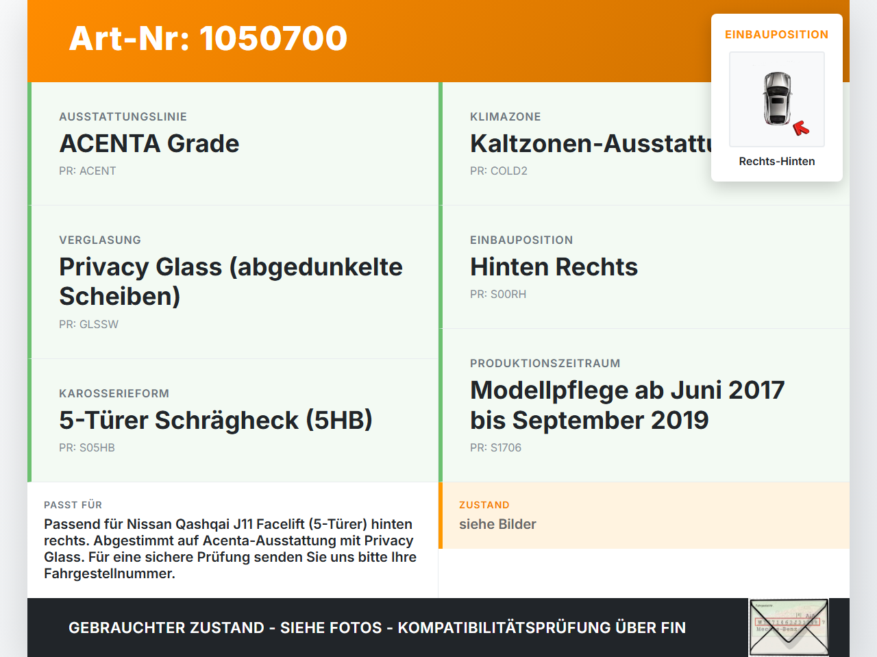 Nissan Qashqai II J11 17-21 Kabelbaum Leitungssatz für Tür und Fensterheber Hinten Rechts Nissan Qashqai II J11... Vorschau 3