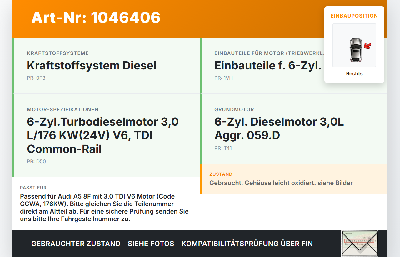 Audi A5 8F Cabrio 09-12 TDI 3,0 176KW CCWA Unterdruckpumpe Vakuumpumpe Rechts Audi A5 8F Cabrio 09-12 25.08.2011... Vorschau 3