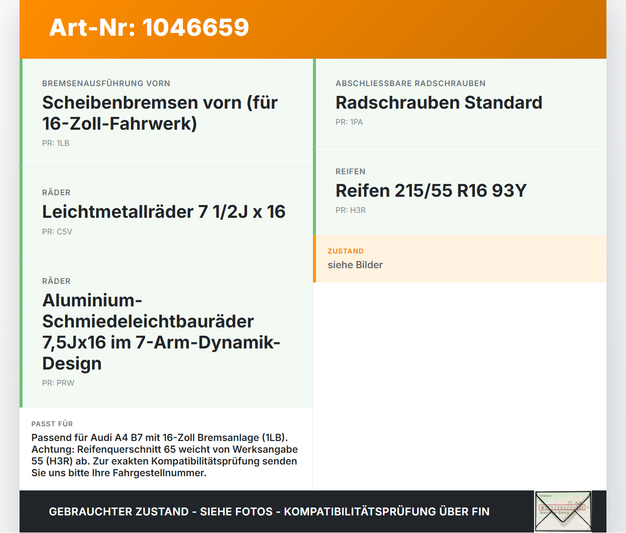 Audi A4 8E B7 04-08 4 x Kompletträder Aluminiumfelge Winterreifen 215/65R16 5X112 Audi A4 8E B7 04-08 12.07.2006... Vorschau 3