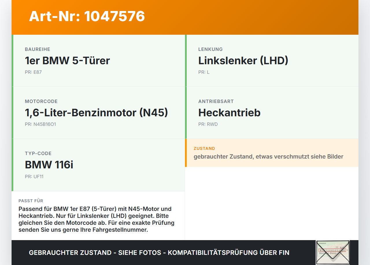 BMW E87 1er 116i 04-07 1,6i 85KW Vorderachse Motorträger Motorhalter Achsträger BMW E87 1er 116i 04-07 28.09.2005... Vorschau 3