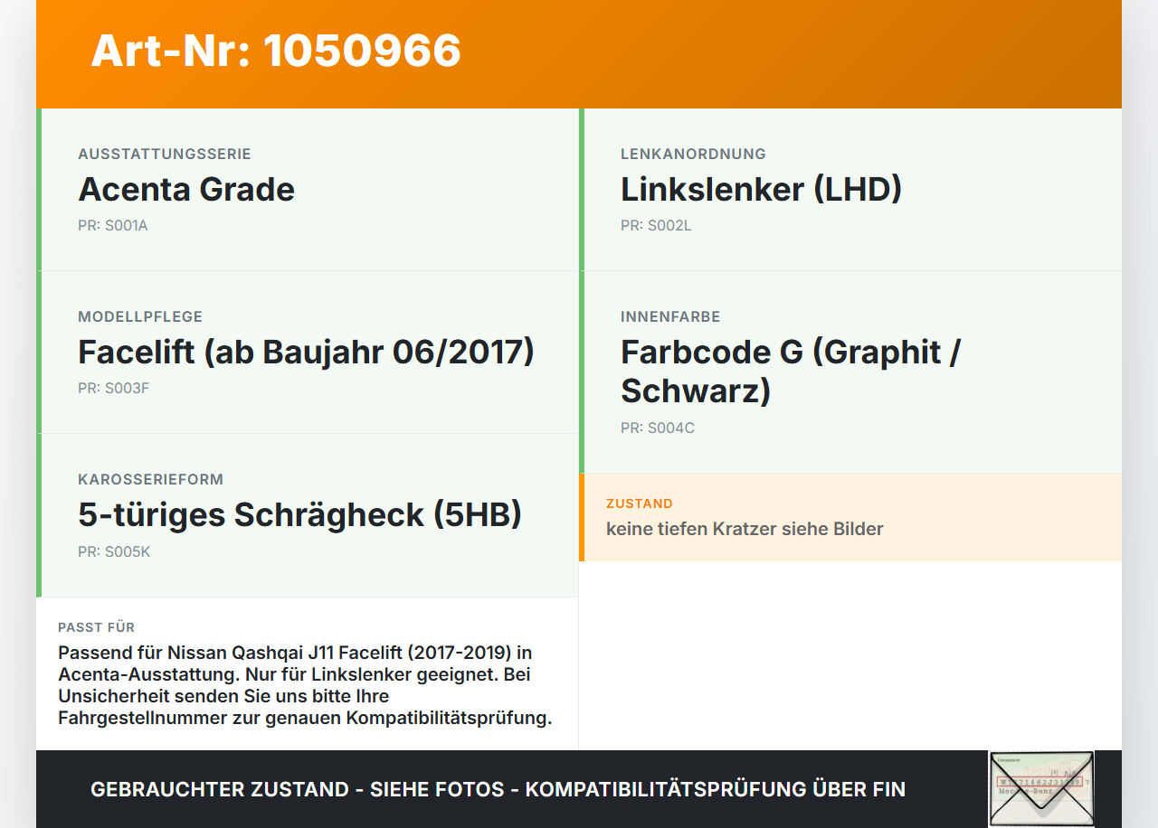 Nissan Qashqai II J11 17-21 Blende für Armaturenbrett Abdeckung Nissan Qashqai II J11 17-21 01.06.2017 684114EH3A... Vorschau 3