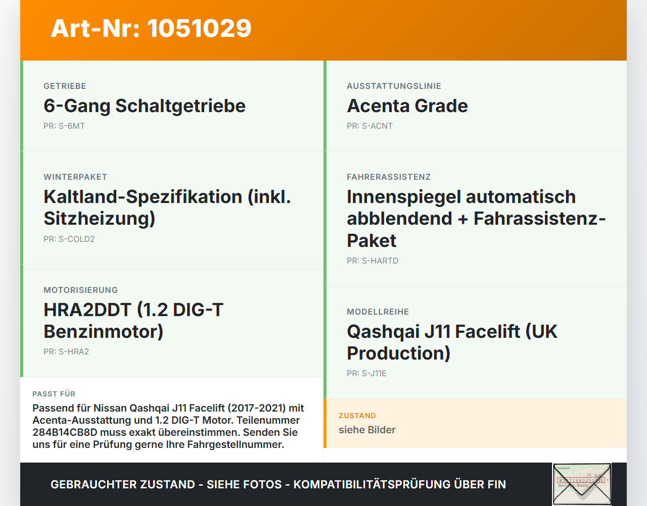 Nissan Qashqai II J11 17-21 SG Steuergerät für Karosserie Nissan Qashqai II J11 17-21 01.06.2017 284B14CB8D... Vorschau 3