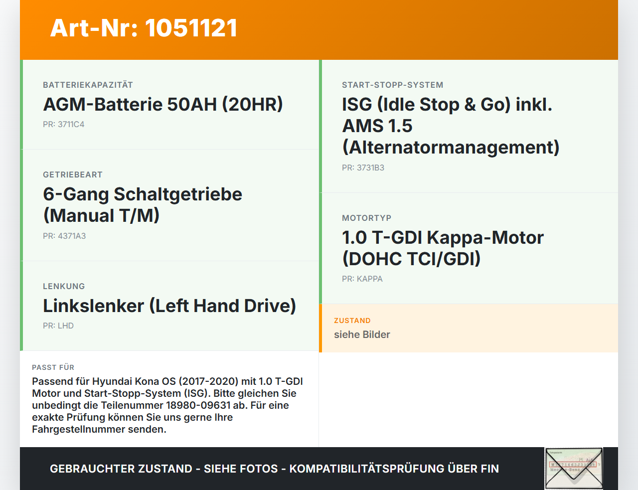 Hyundai Kona OS 17-20 Relais Schmelzsicherung Sicherung Hyundai Kona OS 17-20 03.08.2018 1898009631 18980-09631... Vorschau 3