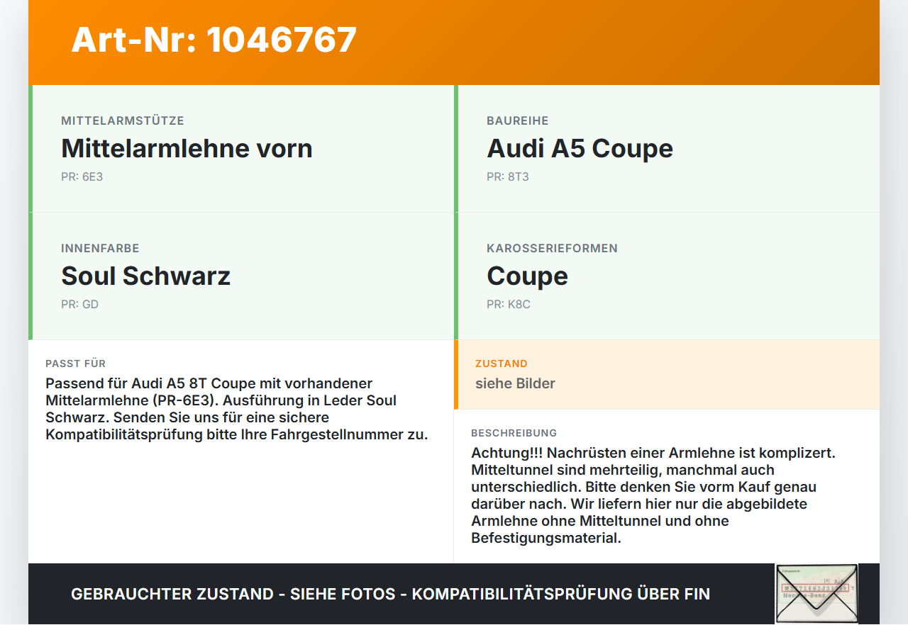 Audi A5 8T S-Line 07-12 Armlehne Mittelarmlehne Auflage Leder Leder Soul Schwarz Audi A5 8T S-Line 07-12 24.06.2009... Vorschau 3