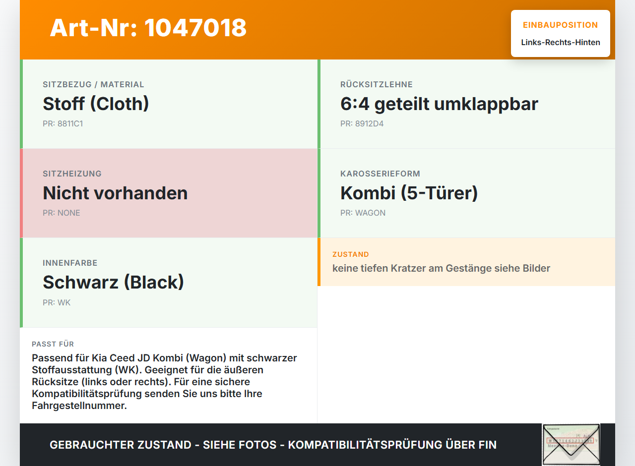 Kia Ceed JD 12-15 Kopfstütze Rechts oder Links Hinten Kia Ceed JD 12-15 28.03.2013 gebraucht Vorschau 3