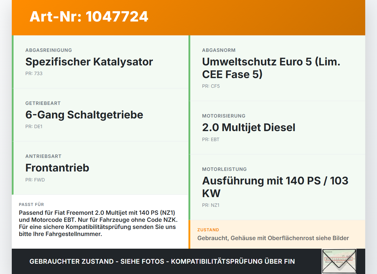 Fiat Freemont 11-16 Mjet 2,0DS 103KW EBT Turbolader Turbo Abgasturbolader Fiat Freemont 11-16 05.01.2012  55223264... Vorschau 3