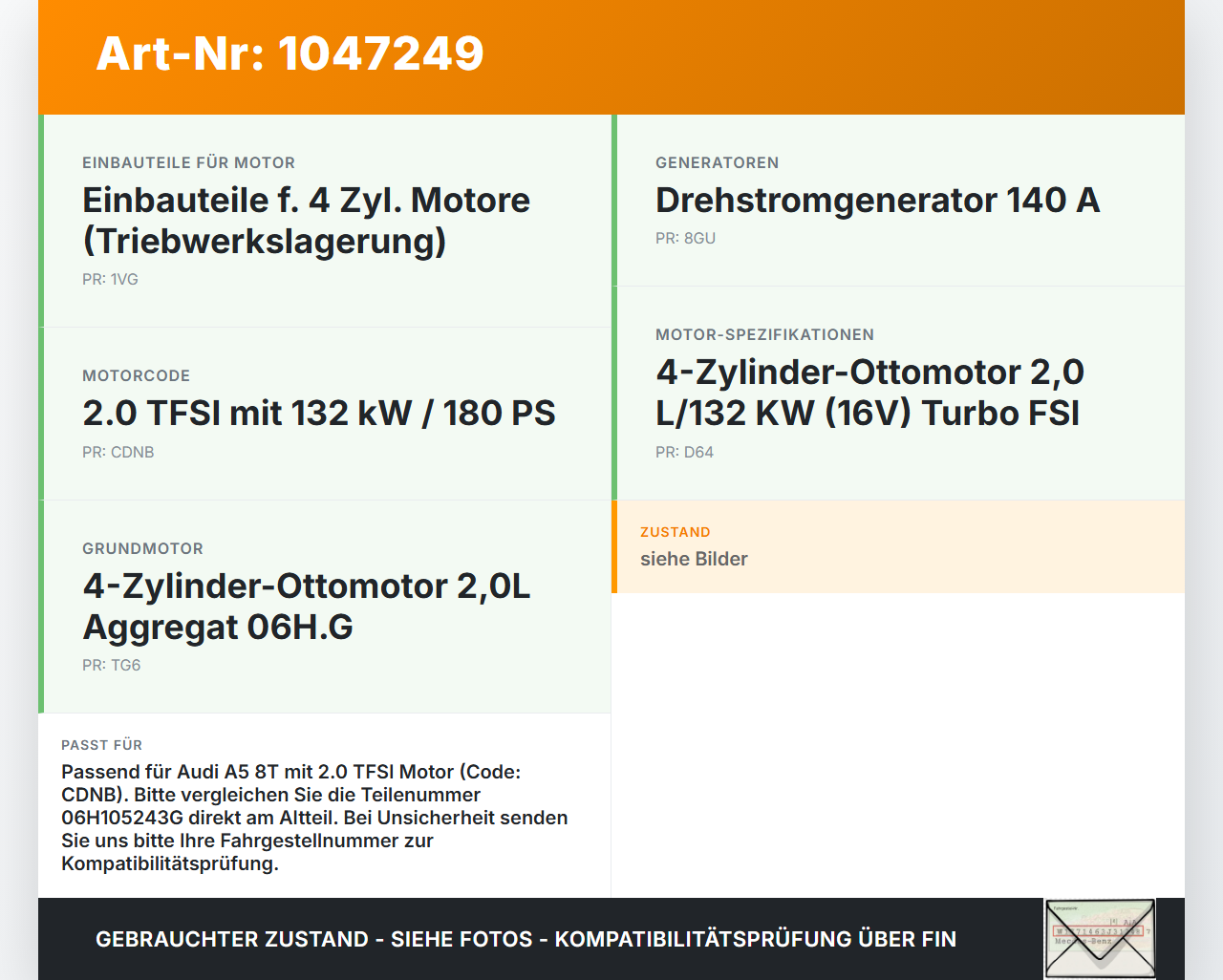 Audi A5 8T S-Line 07-12 2,0 132KW CDNB Riemenscheibe Audi A5 8T S-Line 07-12 24.06.2009 06H105243K 06H105243G gebraucht Vorschau 3