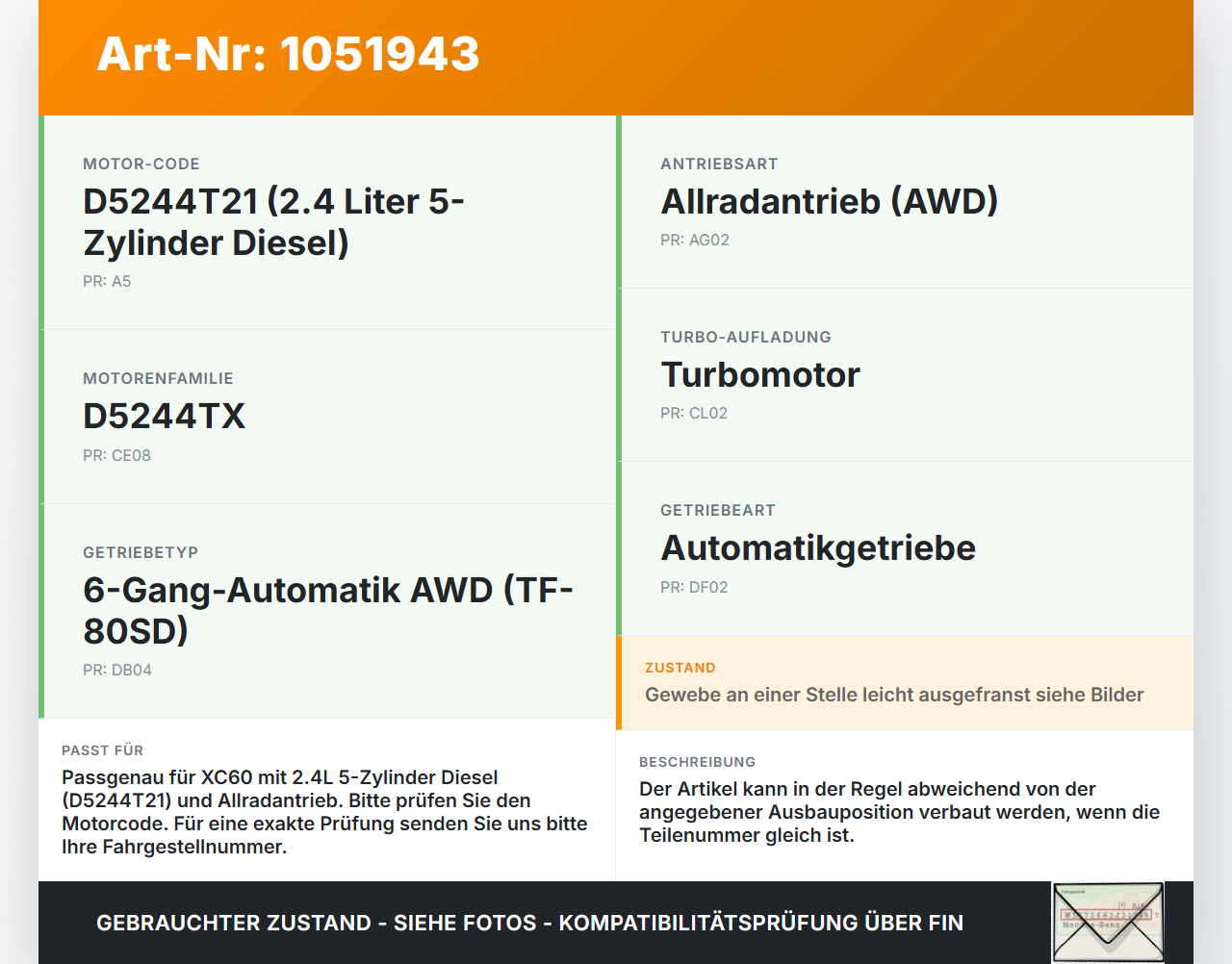 Volvo XC60 156 13-17 2,4 140KW Ladeluftschlauch Ansaugrohr Luftschlauch Volvo XC60 156 13-17 23.11.2016 31370488... Vorschau 3