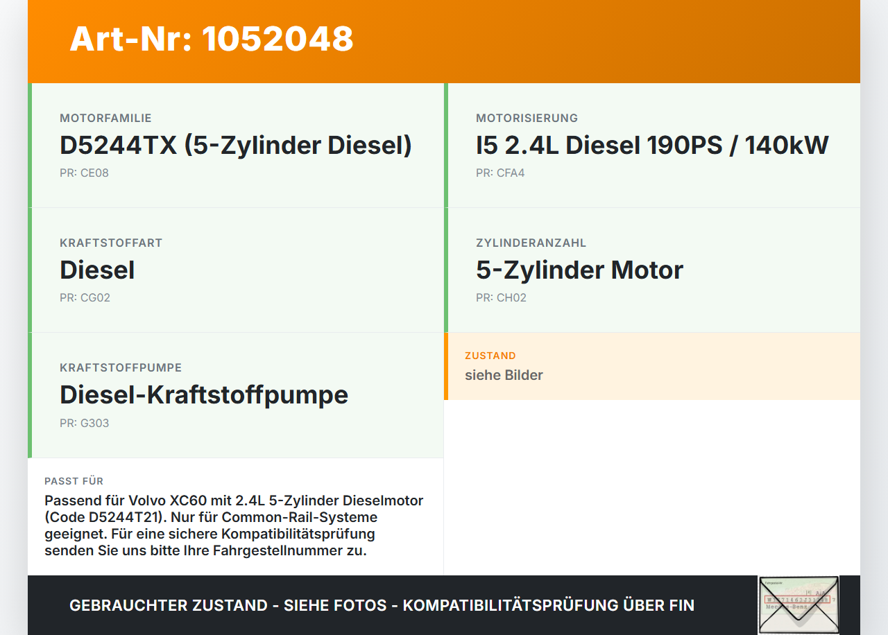 Volvo XC60 156 13-17 2,4 140KW Railsensor Drucksensor 
 Druckregelventil Volvo XC60 156 13-17 23.11.2016 31216313... Vorschau 3