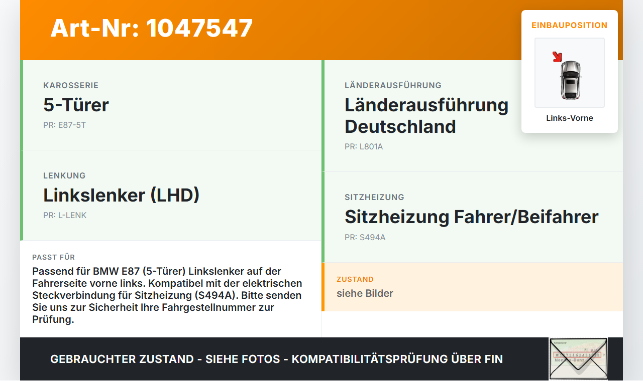 BMW E87 1er 116i 04-07 5T Gurtstraffer Gurtschloss Fahrer Links Vorne BMW E87 1er 116i 04-07 28.09.2005 7213563... Vorschau 3