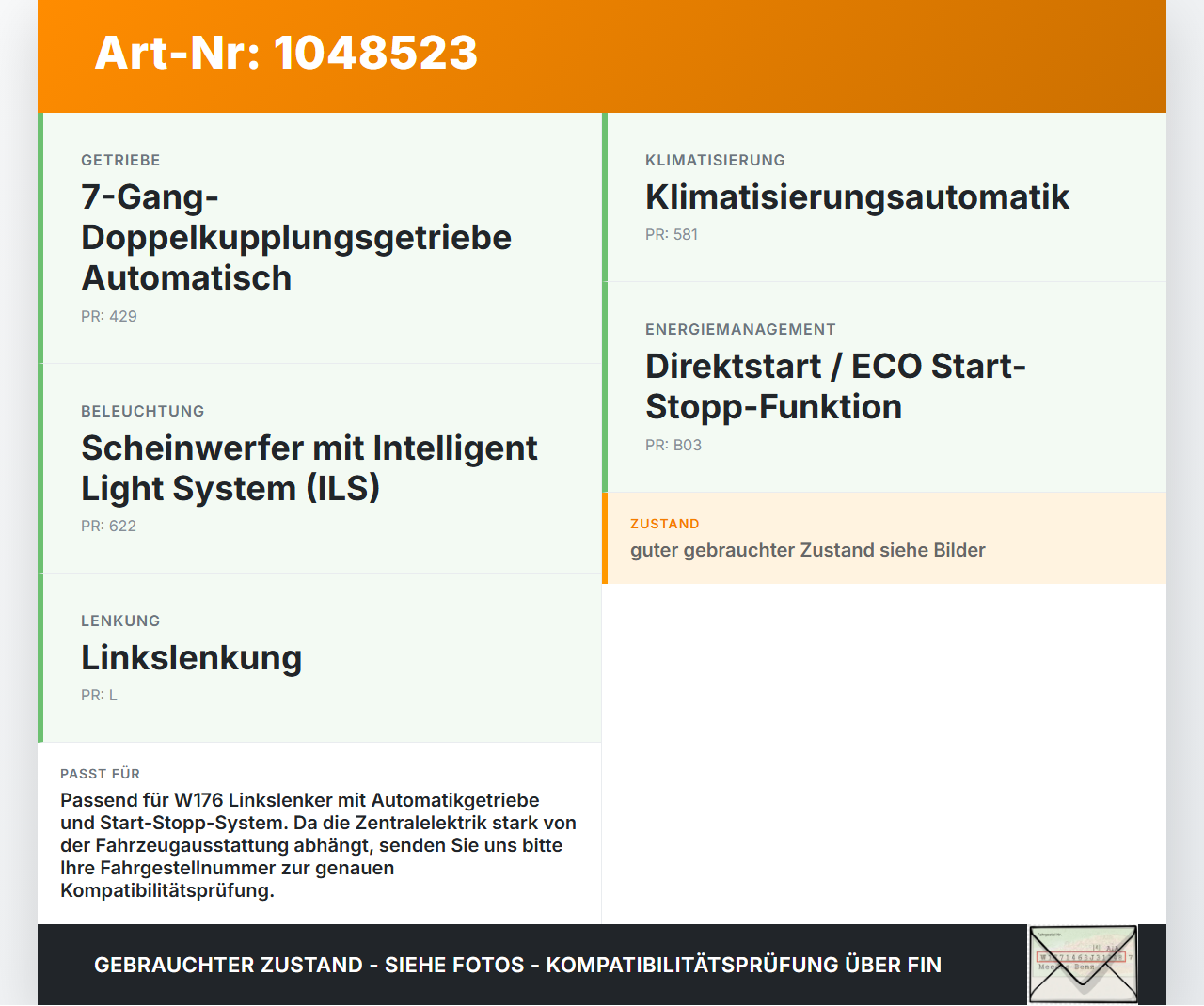 Mercedes W176 A200 12-15 1,6 115KW Sicherungskasten Zentralelektrik Mercedes W176 A200 12-15 05.11.2012 A2465400040... Vorschau 3