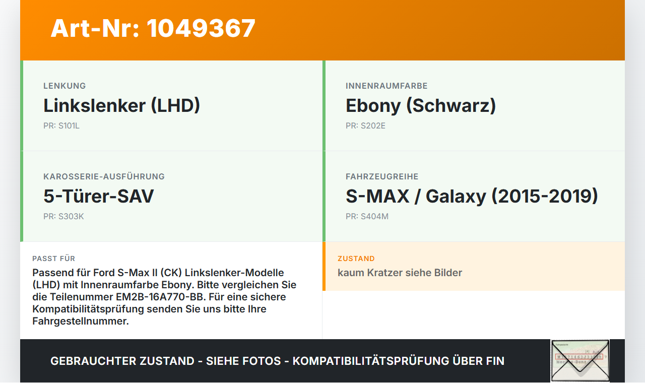 Ford S-Max II CK 15-19 Hebel Entriegelung für Motorhaube Ford S-Max II CK 15-19 19.12.2015 EM2B-16A770-BB 2007227... Vorschau 3
