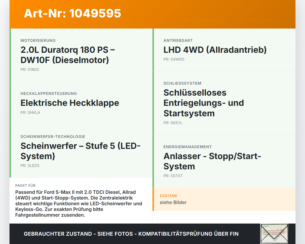 Ford S-Max II CK 15-19 TDCi 2,0 132KW Sicherungskasten Zentralelektrik Ford S-Max II CK 15-19 19.12.2015... Vorschau 3