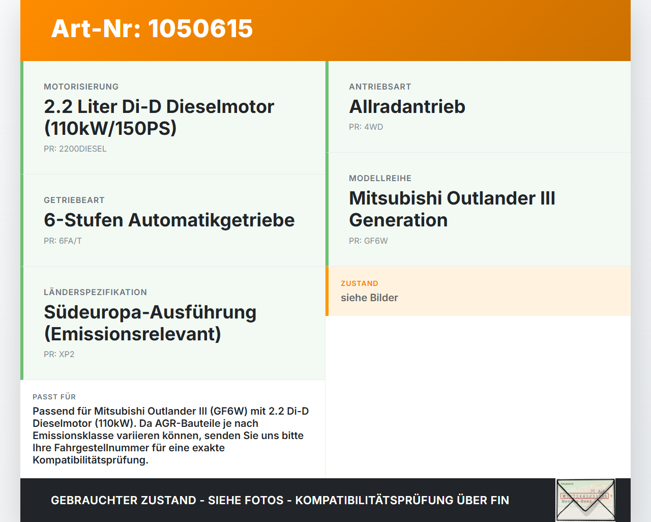 Mitsubishi Outlander III 15-18 2,2d 110KW Abgasleitung AGR Rohr Leitung Mitsubishi Outlander III 15-18 25.10.2012... Vorschau 3