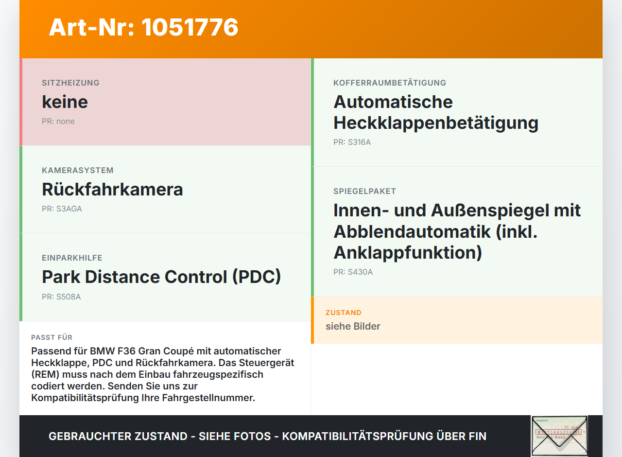 BMW 428i F36 14-17 Steuergerät Komfortsteuergerät REM LK BCM SG BMW 428i F36 14-17 02.06.2016 7412610 61357412610... Vorschau 3
