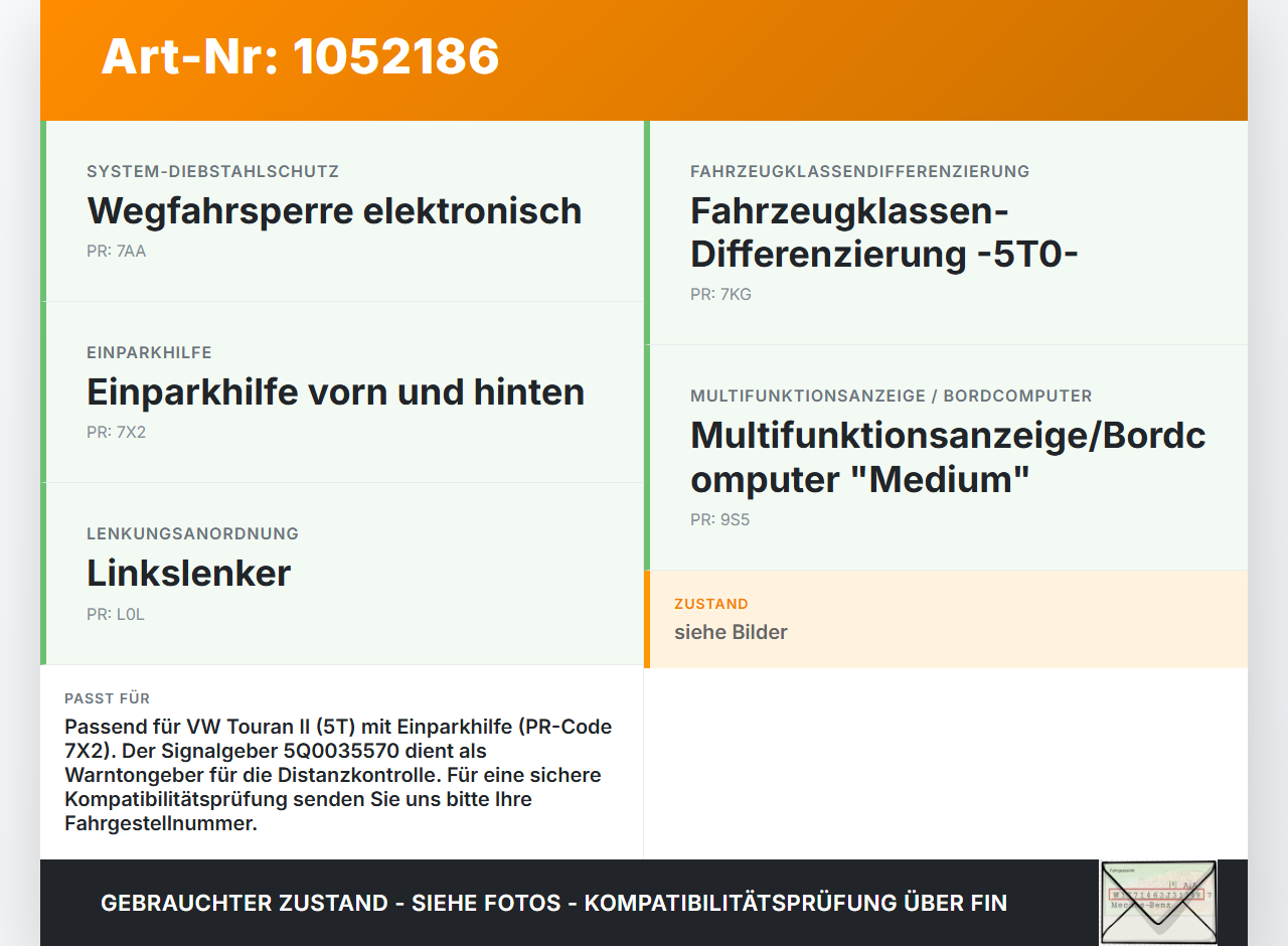 VW Touran II 5T 15-24 Alarm Summer Sirene Signalgeber Warntongeber VW Touran II 5T 15-24 12.05.2016 5Q0951605A... Vorschau 3