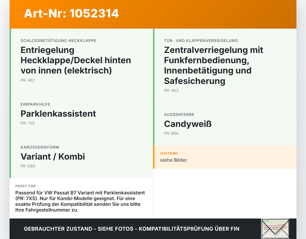 VW Passat 3C B7 10-14 Kombi Heckklappengriff Taster Schalter Öffner VW Passat 3C B7 10-14 21.03.2011 5N0827566T... Vorschau 3