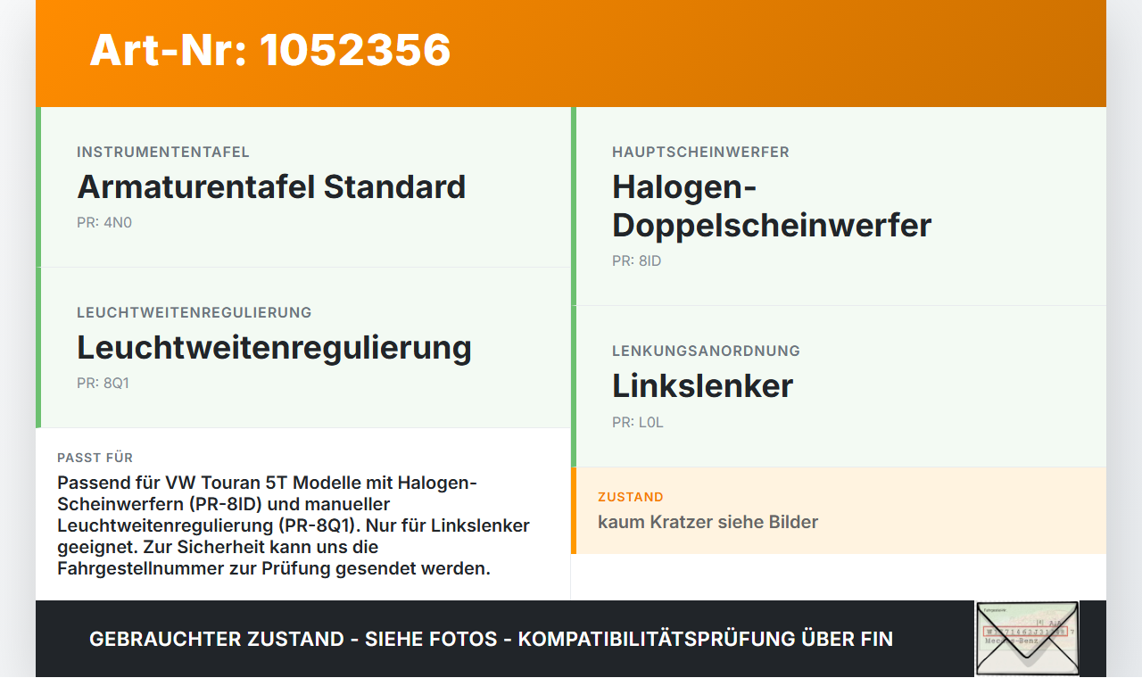 VW Touran II 5T 15-24 LWR Schalter Leuchtweitenregler VW Touran II 5T 15-24 12.05.2016 5TA941333 5TB858341 gebraucht Vorschau 3