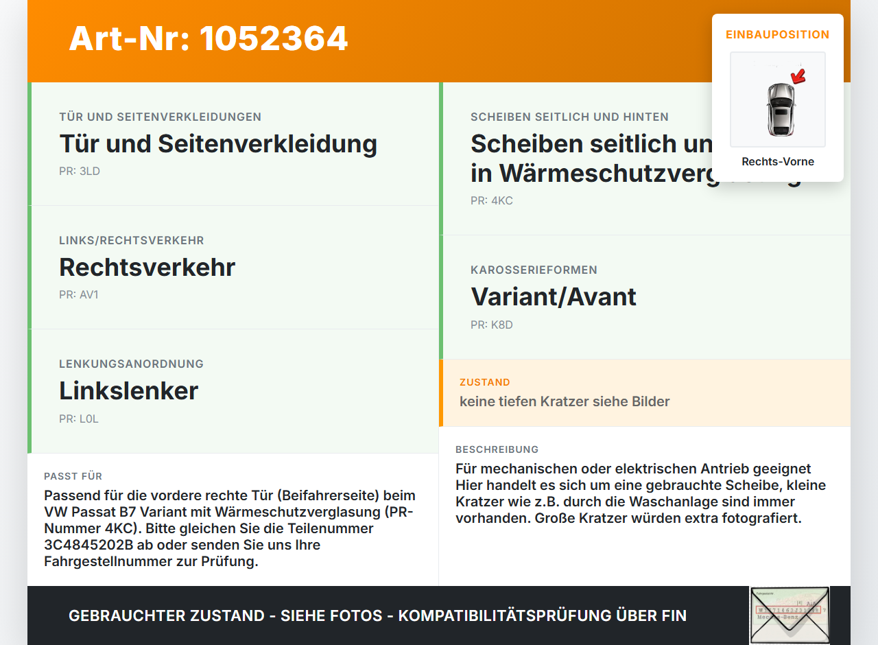 VW Passat 3C B7 10-14 Kombi Seitenscheibe RVK Türscheibe Rechts Vorne VW Passat 3C B7 10-14 21.03.2011 3C4845202B... Vorschau 3