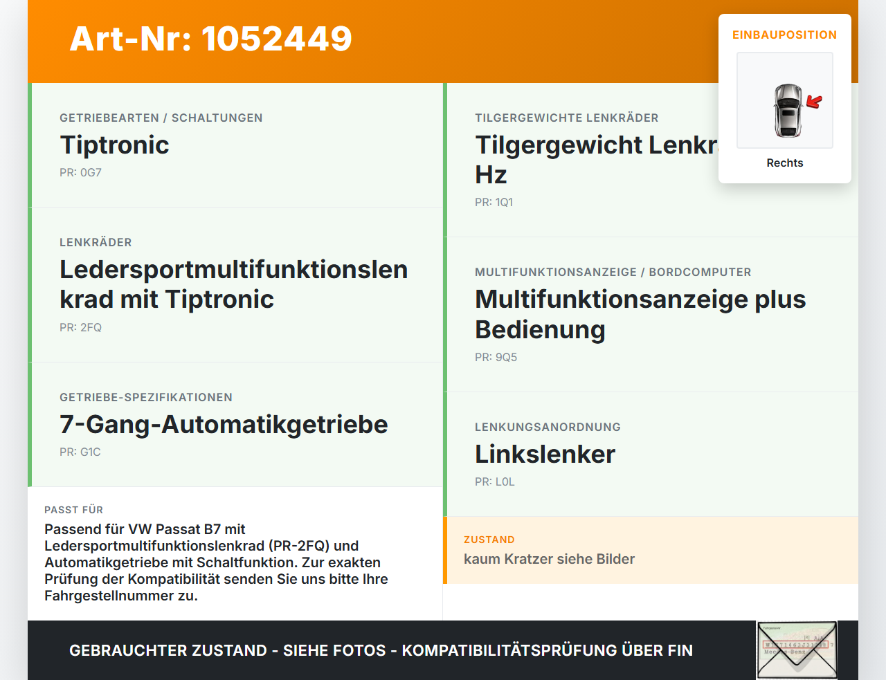 VW Passat 3C B7 10-14 Lenkradschalter Schaltwippe Schalter für Gangwahl Plus Rechts VW Passat 3C B7 10-14... Vorschau 3