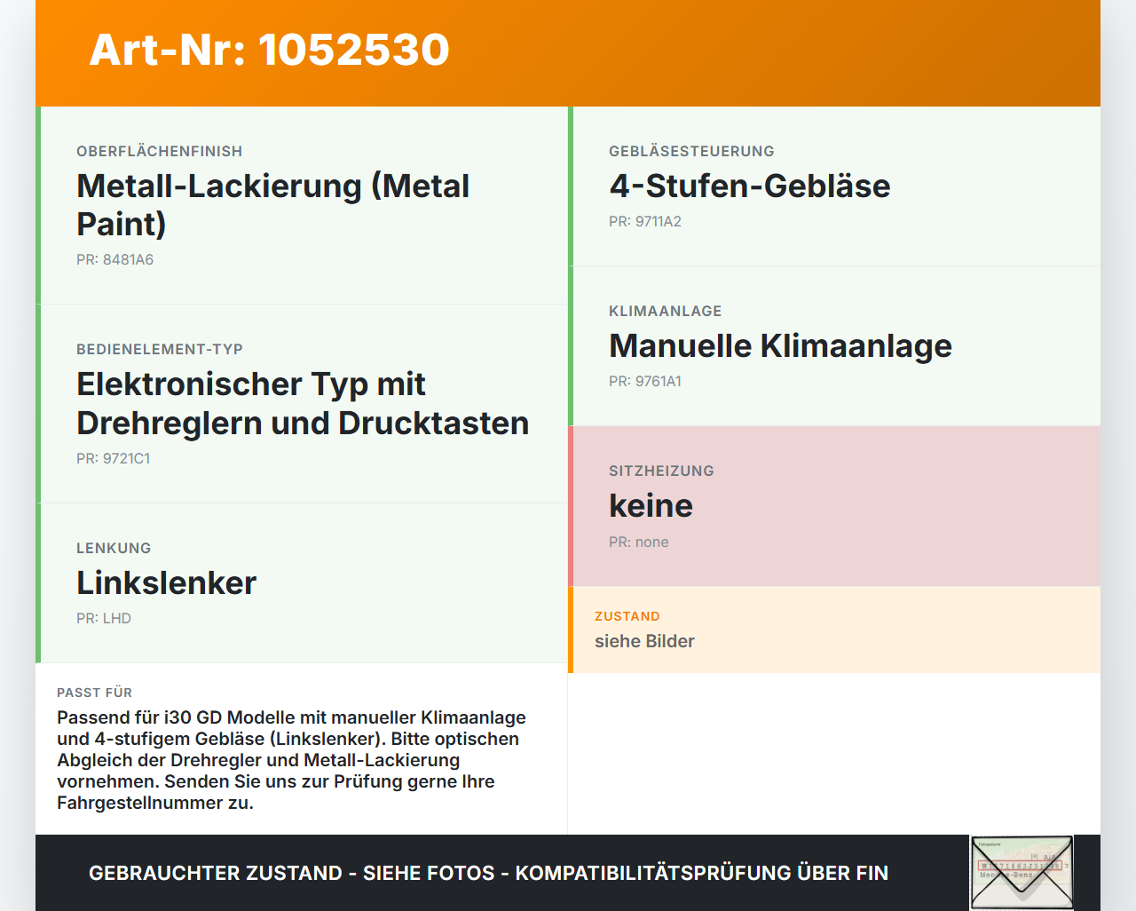 Hyundai I 30 GD 15-17 Bedienteil Bedienelement Heizung Klimabedienteil Hyundai I 30 GD 15-17 30.10.2015... Vorschau 3