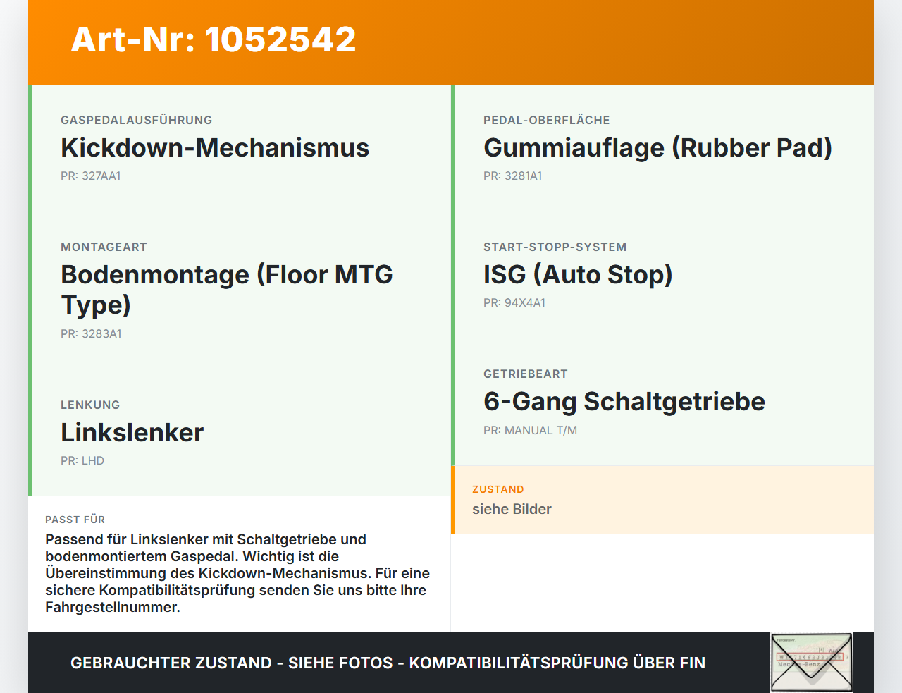 Hyundai I 30 GD 15-17 CRDi 1,6 81KW Gaswertgeber Gaspedal Hyundai I 30 GD 15-17 30.10.2015 32700A6100 32700-3XXXX... Vorschau 3