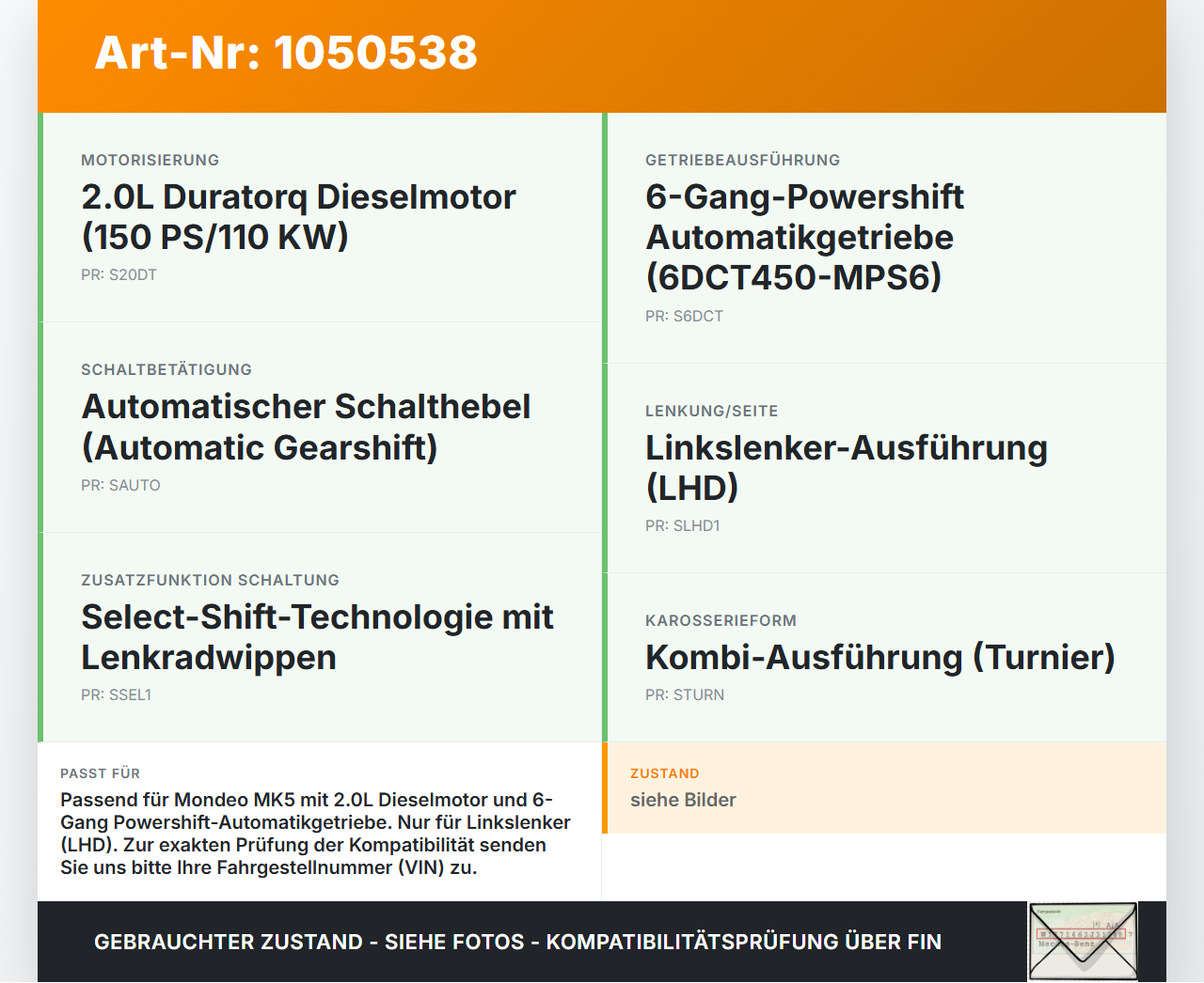 Ford Mondeo 5 V CF 14-19 2,0 110KW Autom Schaltzug Schaltseilzug Schaltseil Ford Mondeo 5 V CF 14-19 09.12.2015... Vorschau 3