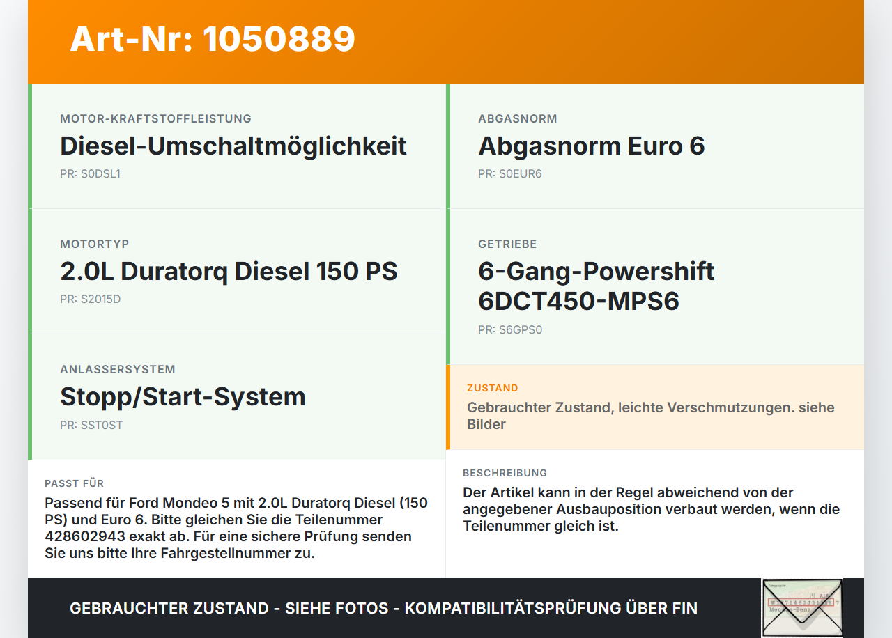 Ford Mondeo 5 V CF 14-19 2,0 110KW Injektor Einspritzdüse Zyl.1 Ford Mondeo 5 V CF 14-19 09.12.2015 DS7Q-9F593-BB... Vorschau 3