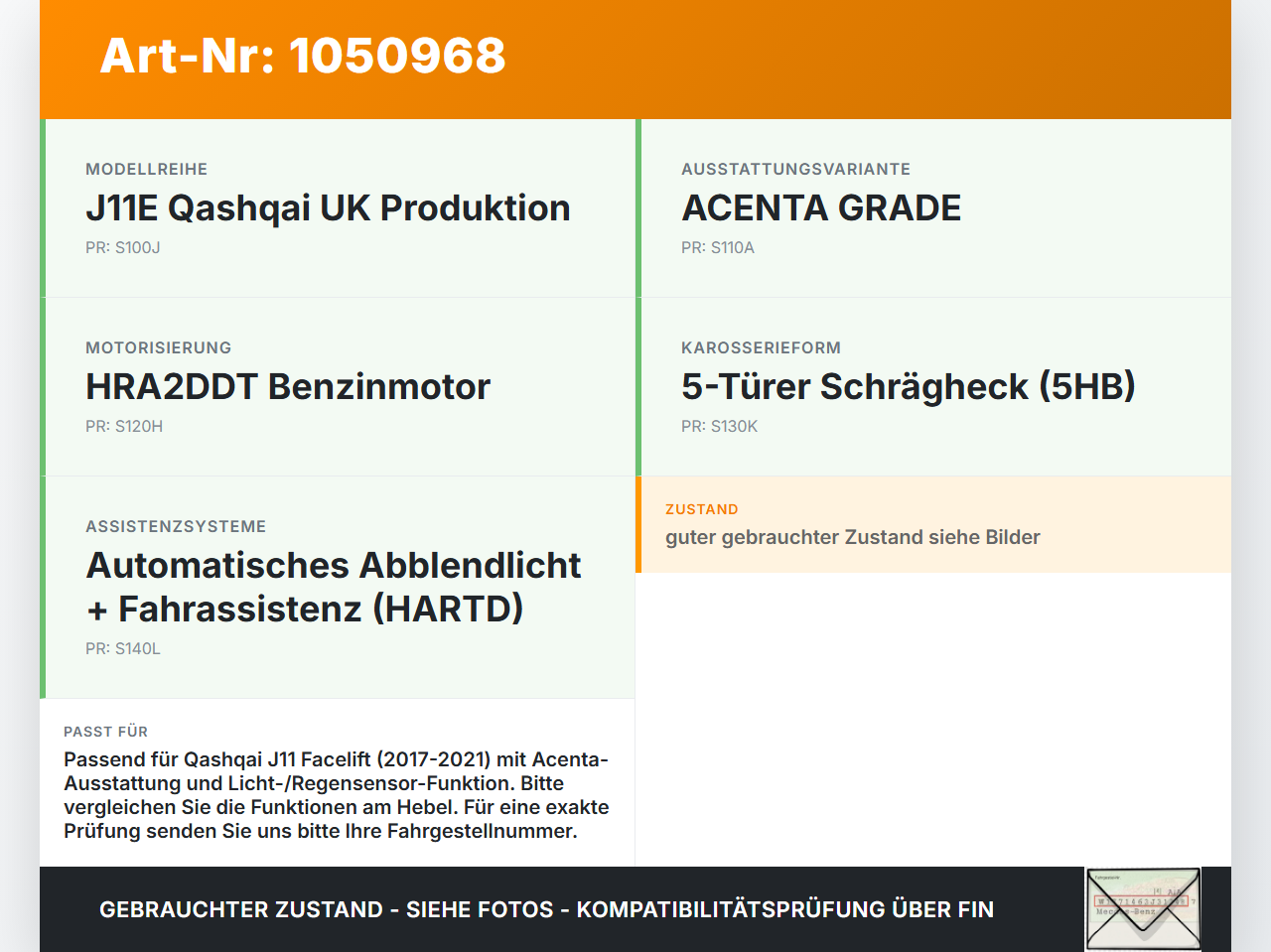 Nissan Qashqai II J11 17-21 Lenkstockschalter Blinker Wischer Kombischalter Nissan Qashqai II J11 17-21 01.06.2017... Vorschau 3