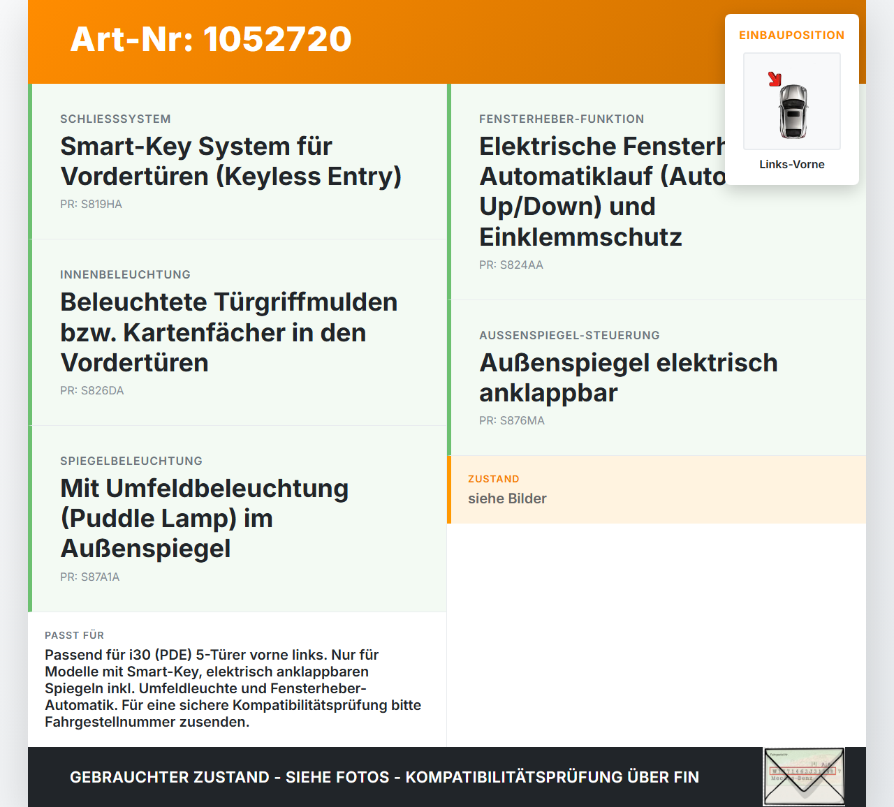 Hyundai PDE 17-20 Lim Kabelbaum Tür und Fensterheber Links Vorne Hyundai PDE 17-20 28.03.2019 91602G4130... Vorschau 3