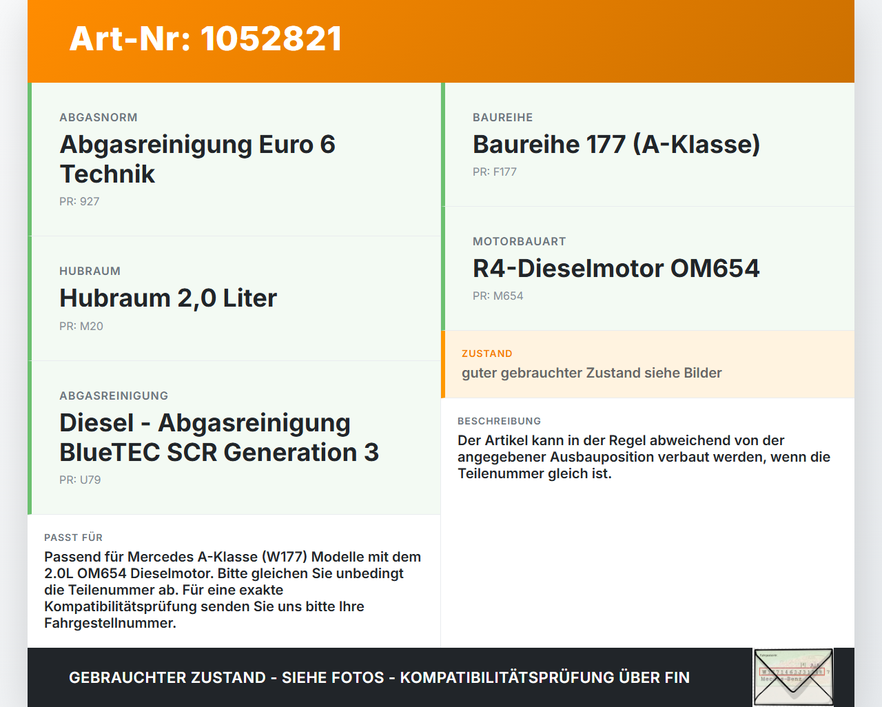 Mercedes W177 A200d 18-22 2,0d 110KW Ansaugrohr Ladeluftschlauch Luftschlauch Pos.1 Mercedes W177 A200d 18-22... Vorschau 3