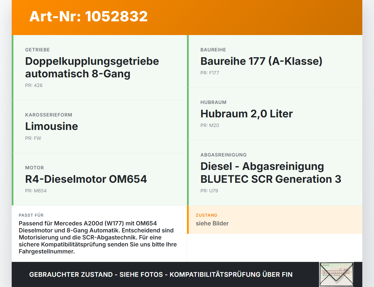 Mercedes W177 A200d 18-22 2,0d 110KW Rücklauf Leitung Kraftstoffleitung Rücklaufleitung Mercedes W177 A200d 18-22... Vorschau 3